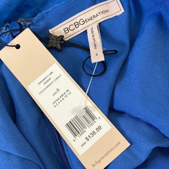 BCBG BCBGeneration cornflower blue lace up corset sleeveless maxi dress size 0 - Picture 11 of 12